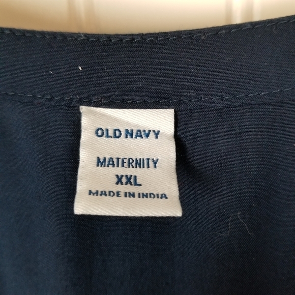 Old Navy Maternity V Neck Sleeveless Dress Size XXL Navy Blue Flutter Sleeves - Picture 13 of 14